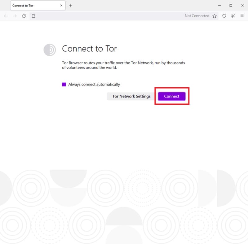 開啟洋蔥瀏覽器，點選 Connect 就會連到 Tor 網路，過程約5~30秒。